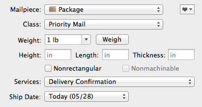 Mailpiece Settings